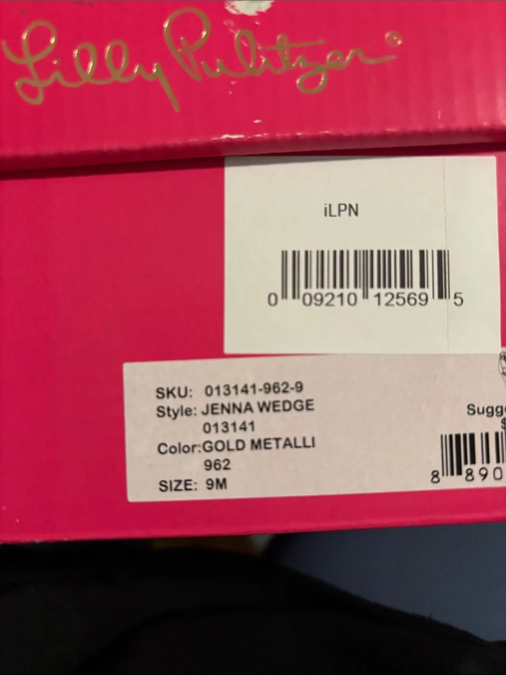 Lilly Pulitzer Jenna Wedge Gold Metallic Size 9 NEW